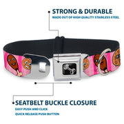 Dog Bone Seatbelt Buckle Collar - Fried Chicken & Waffles Plaid Pinks