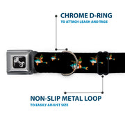 Dog Bone Seatbelt Buckle Collar - Flying Mallards Black