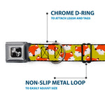 Dog Bone Seatbelt Buckle Collar - Fox Face Scattered Warm Olive