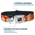 Dog Bone Seatbelt Buckle Collar - Fox Face/Tail Orange/Natural