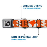 Dog Bone Seatbelt Buckle Collar - Fox Face/Tail Orange/Natural