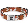 Load image into Gallery viewer, Dog Bone Seatbelt Buckle Collar - Fox Face/Tail Orange/Natural
