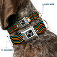 Load image into Gallery viewer, Dog Bone Seatbelt Buckle Collar - Fox Face/Stripes Black/Multi Color
