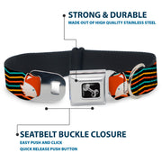 Dog Bone Seatbelt Buckle Collar - Fox Face/Stripes Black/Multi Color