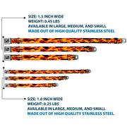 Dog Bone Seatbelt Buckle Collar - Flames Vivid Black/Orange