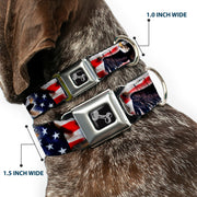 Dog Bone Seatbelt Buckle Collar - Flying Eagle/American Flag