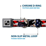 Dog Bone Seatbelt Buckle Collar - Flying Eagle/American Flag