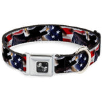 Dog Bone Seatbelt Buckle Collar - Flying Eagle/American Flag