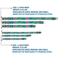Load image into Gallery viewer, Dog Bone Seatbelt Buckle Collar - Floral Burst Turquoise/Blues/Pinks/Yellow/Green
