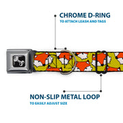 Dog Bone Seatbelt Buckle Collar - Fox Face Scattered Warm Olive2