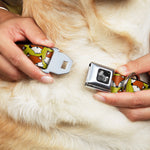 Dog Bone Seatbelt Buckle Collar - Fox Face Scattered Warm Olive2