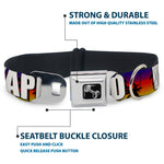 Dog Bone Seatbelt Buckle Collar - Florida Cities Palm Tree Sunset/White