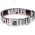 Load image into Gallery viewer, Dog Bone Seatbelt Buckle Collar - Florida Cities Palm Tree Sunset/White
