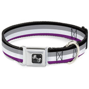 Dog Bone Seatbelt Buckle Collar - Flag Asexual Black/Gray/White/Purple