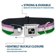 Dog Bone Seatbelt Buckle Collar - Flag Genderqueer Lavender/White/Green
