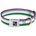 Load image into Gallery viewer, Dog Bone Seatbelt Buckle Collar - Flag Genderqueer Lavender/White/Green
