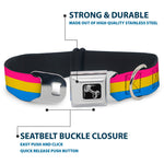 Dog Bone Seatbelt Buckle Collar - Flag Pansexual Pink/Yellow/Blue