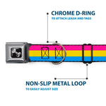 Dog Bone Seatbelt Buckle Collar - Flag Pansexual Pink/Yellow/Blue