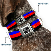 Dog Bone Seatbelt Buckle Collar - Flag Polyamorous Pi Symbol Blue/Red/Black/Yellow