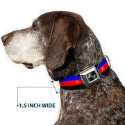 Dog Bone Seatbelt Buckle Collar - Flag Polyamorous Pi Symbol Blue/Red/Black/Yellow