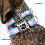 Dog Bone Seatbelt Buckle Collar - Flag Transgender Baby Blue/Baby Pink/White