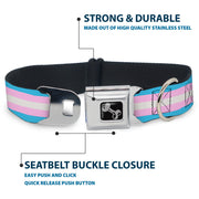 Dog Bone Seatbelt Buckle Collar - Flag Transgender Baby Blue/Baby Pink/White