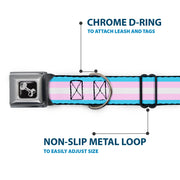 Dog Bone Seatbelt Buckle Collar - Flag Transgender Baby Blue/Baby Pink/White