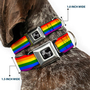 Dog Bone Seatbelt Buckle Collar - Flag Pride Rainbow