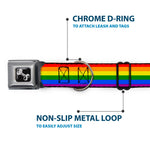 Dog Bone Seatbelt Buckle Collar - Flag Pride Rainbow