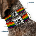 Load image into Gallery viewer, Dog Bone Seatbelt Buckle Collar - Flag Pride Distressed Rainbow
