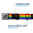 Load image into Gallery viewer, Dog Bone Seatbelt Buckle Collar - Flag American Pride Rainbow/Black
