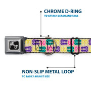 Dog Bone Seatbelt Buckle Collar - Flip Flops4 Sand/Multi Color