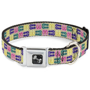 Dog Bone Seatbelt Buckle Collar - Flip Flops4 Sand/Multi Color