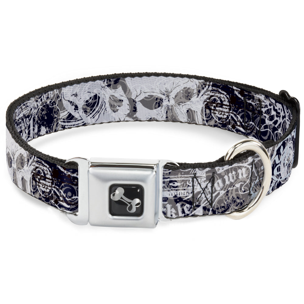 Dog Bone Seatbelt Buckle Collar - Gothic 1