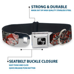 Dog Bone Seatbelt Buckle Collar - Gothic 3