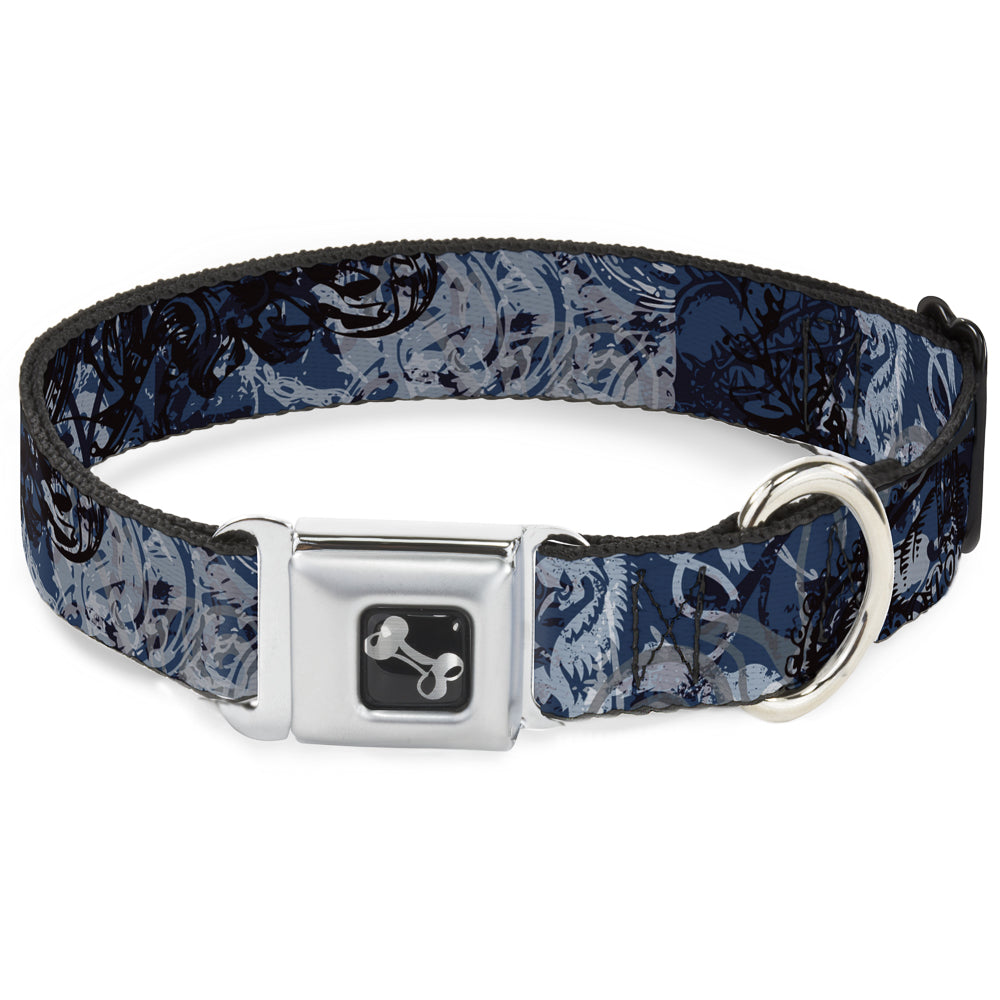 Dog Bone Seatbelt Buckle Collar - Gothic 5