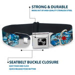 Dog Bone Seatbelt Buckle Collar - Gothic 7