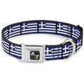 Load image into Gallery viewer, Dog Bone Seatbelt Buckle Collar - Greece Flags
