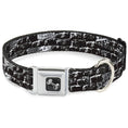 Load image into Gallery viewer, Dog Bone Seatbelt Buckle Collar - Grunge Bricks Black/White
