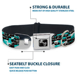 Dog Bone Seatbelt Buckle Collar - Grunge Bricks Green