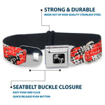 Dog Bone Seatbelt Buckle Collar - Grunge Bricks Orange