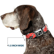 Dog Bone Seatbelt Buckle Collar - Grunge Bricks Orange