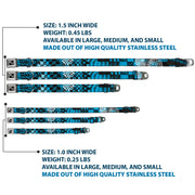 Dog Bone Seatbelt Buckle Collar - Grunge Chaos Blue