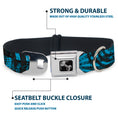 Load image into Gallery viewer, Dog Bone Seatbelt Buckle Collar - Grunge Chaos Blue
