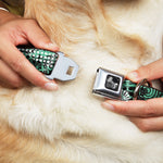 Dog Bone Seatbelt Buckle Collar - Grunge Chaos Green
