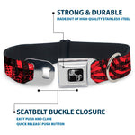 Dog Bone Seatbelt Buckle Collar - Grunge Chaos Red