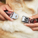 Dog Bone Seatbelt Buckle Collar - Grunge Chaos Red
