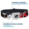 Load image into Gallery viewer, Dog Bone Seatbelt Buckle Collar - Grunge Checker Flag Red
