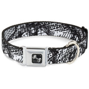 Dog Bone Seatbelt Buckle Collar - Grunge Gears Black/White