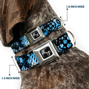Dog Bone Seatbelt Buckle Collar - Grunge Gears Blue